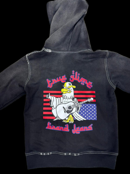 TRUE GLIME ZIP-UP (BLACK) - سترة جلايم سوداء حقيقية